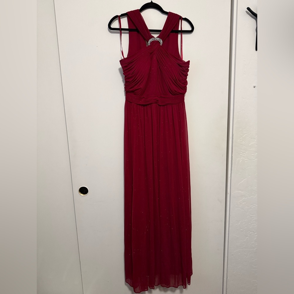 Alex Evenings Red Glitter Formal Dress